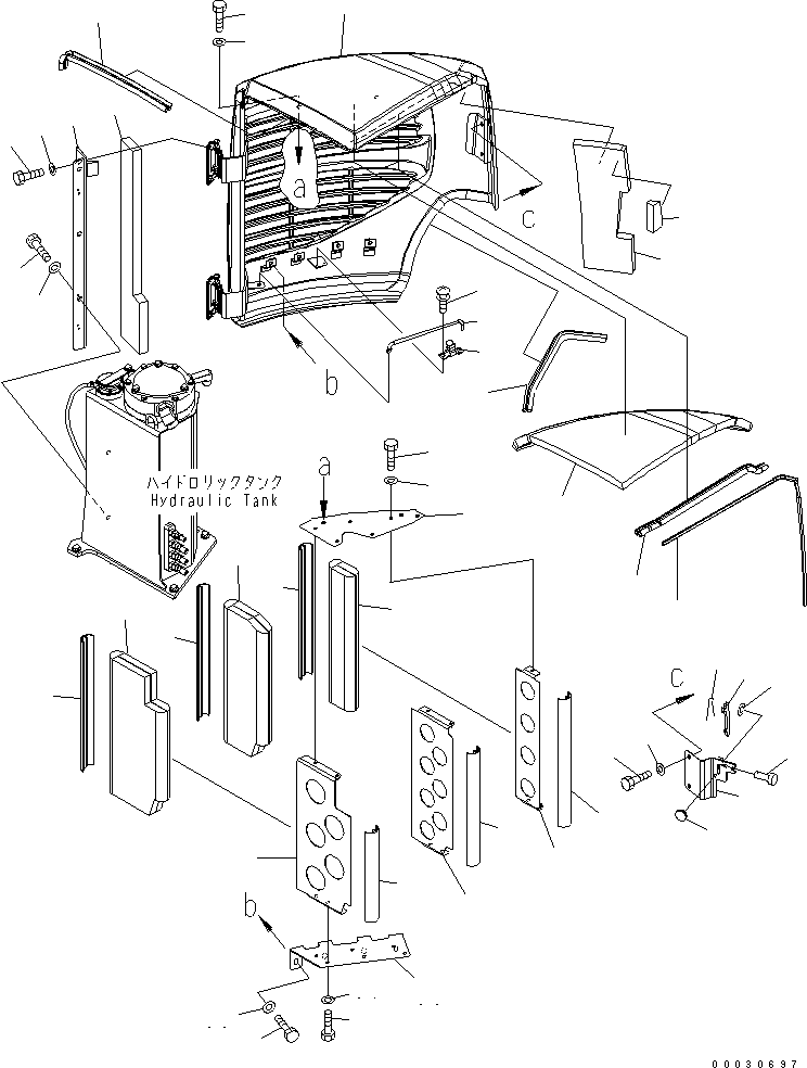 Excavators Komatsu / PC50MR-2 S/N 5001-UP (For EU)(pc50mr1c) / SIDE COVER (R.H.) (2/2) (FOR AIR CONDITIONER)(#6095-)(240130 : M1140-02A1A)