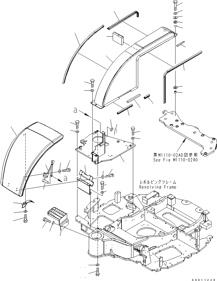 Excavators Komatsu / PC50MR-2 S/N 5001-UP (For EU)(pc50mr1c) / FRONT COVER (FOR CANOPY)(240150 : M1230-01A0)