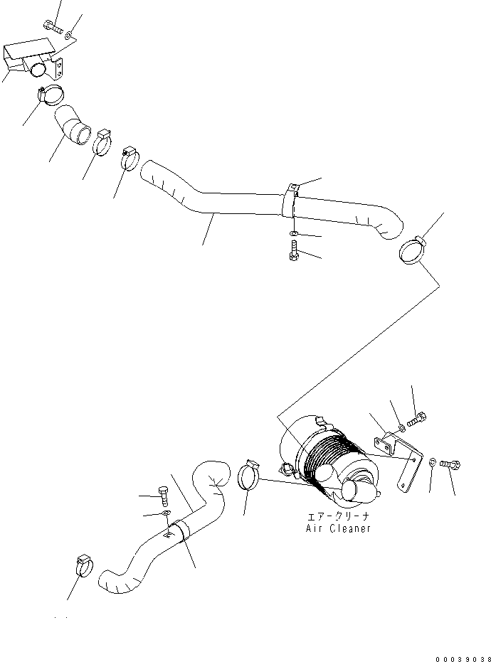 Komatsu parts book diagram for PC50MR-2 S/N 5001-UP (For High Altitude): EXHAUST (HIGH ALTITUDE SPEC.)