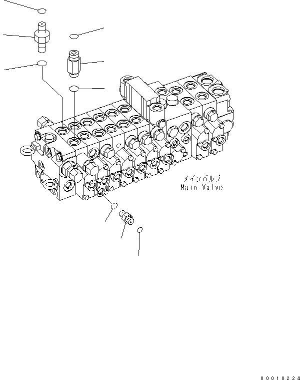 Komatsu parts book diagram for PC50MR-2 S/N 5001-UP (For High Altitude): MAIN VALVE (ADDITIONAL PART) (FOR ATTACHMENT)