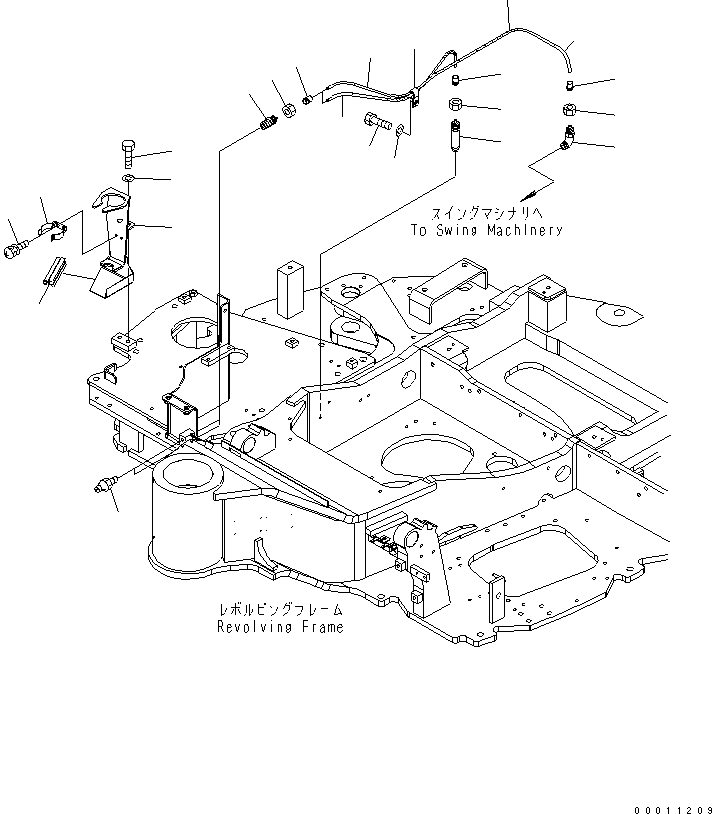 Komatsu parts book diagram for PC50MR-2 S/N 5001-UP (For High Altitude): LUBRICATION LINE