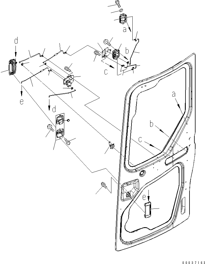 Komatsu parts book diagram for PC50MR-2 S/N 5001-UP (For High Altitude): OPERATOR'S CAB (5/8) (DOOR) (2/2)(#5771-)