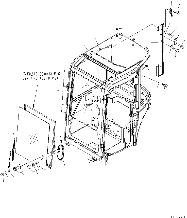 Komatsu parts book diagram for PC50MR-2 S/N 5001-UP (For High Altitude): OPERATOR'S CAB (7/8) (CAB ELECTRICAL PART)