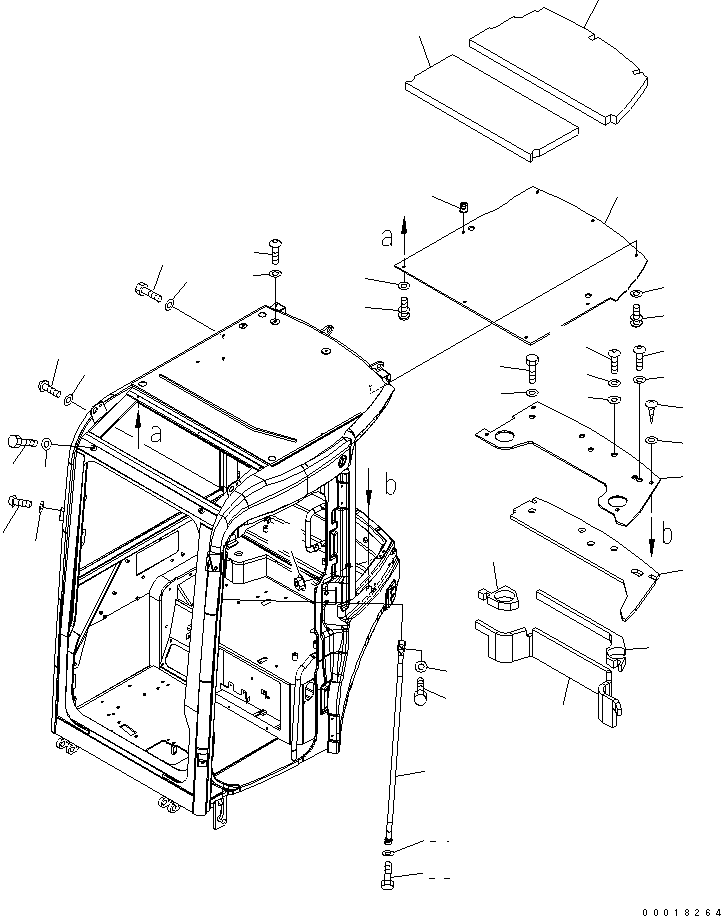 Komatsu parts book diagram for PC50MR-2 S/N 5001-UP (For High Altitude): OPERATOR'S CAB (8/8) (CAB RELATED PART)(#5227-5770)