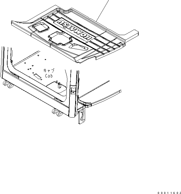Komatsu parts book diagram for PC50MR-2 S/N 5001-UP (For High Altitude): FLOOR MAT (FOR CAB AND AIR CONDITIONER)