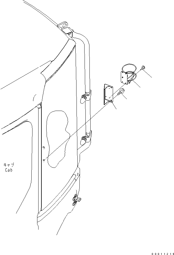 Komatsu parts book diagram for PC50MR-2 S/N 5001-UP (For High Altitude): CUP HOLDER