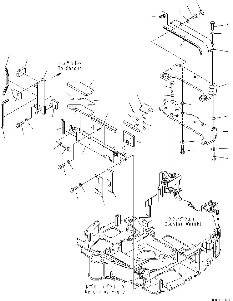 Komatsu parts book diagram for PC50MR-2 S/N 5001-UP (For High Altitude): HOOD (MOUNT BRACKET) (FOR CAB)(#5001-5192)