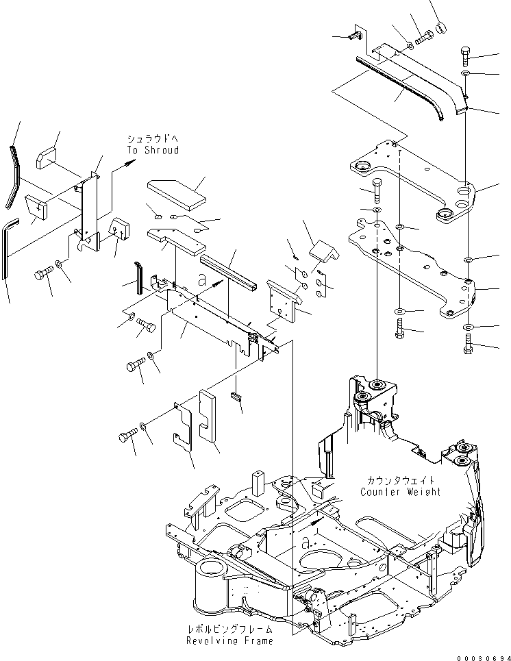 Komatsu parts book diagram for PC50MR-2 S/N 5001-UP (For High Altitude): HOOD (MOUNT BRACKET) (FOR CAB)(#5193-)