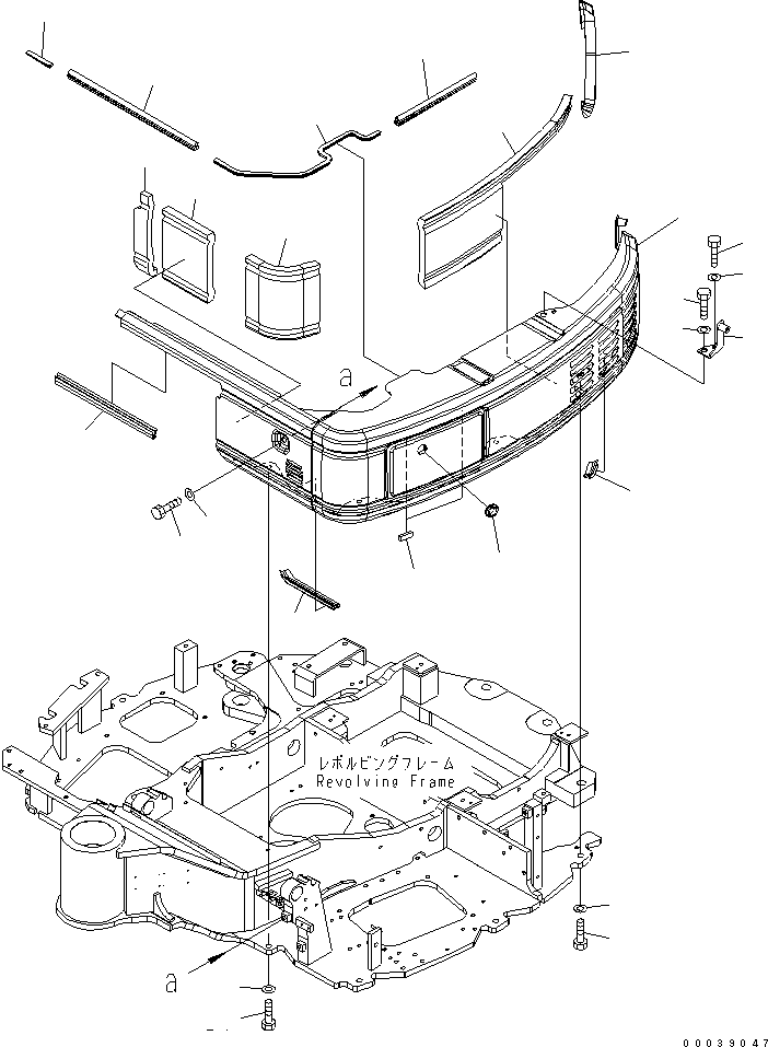 Komatsu parts book diagram for PC50MR-2 S/N 5001-UP (For High Altitude): SIDE COVER (L.H.) (HIGH ALTITUDE SPEC.)