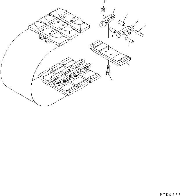 Komatsu parts book diagram for PC50MR-2 S/N 5001-UP (For High Altitude): TRACK SHOE (ROAD LINER)