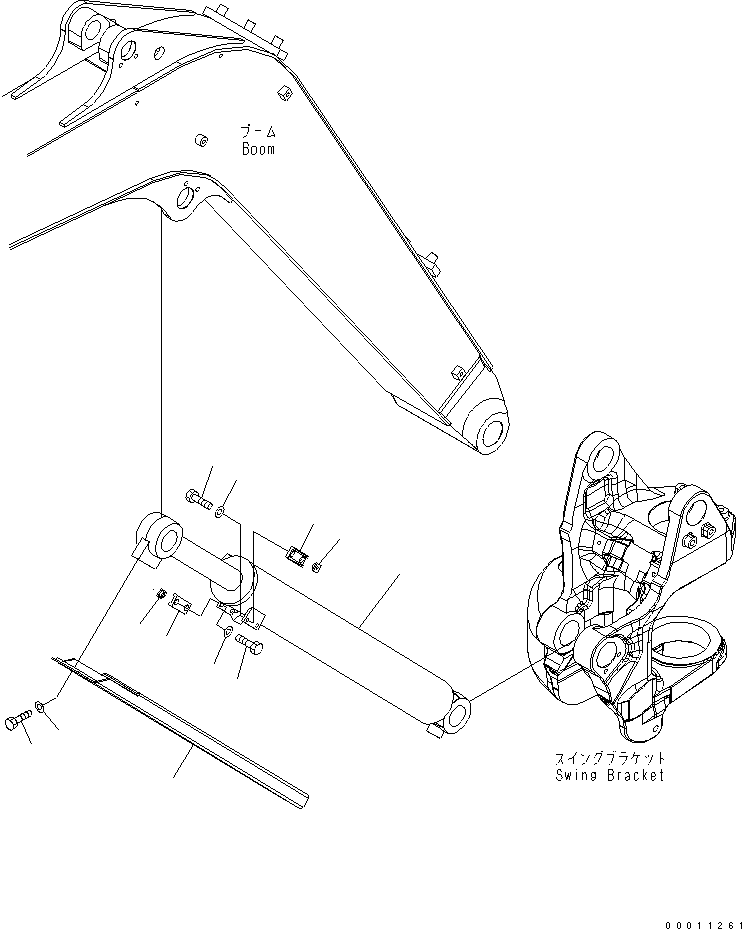 Komatsu parts book diagram for PC50MR-2 S/N 5001-UP (For High Altitude): BOOM CYLINDER