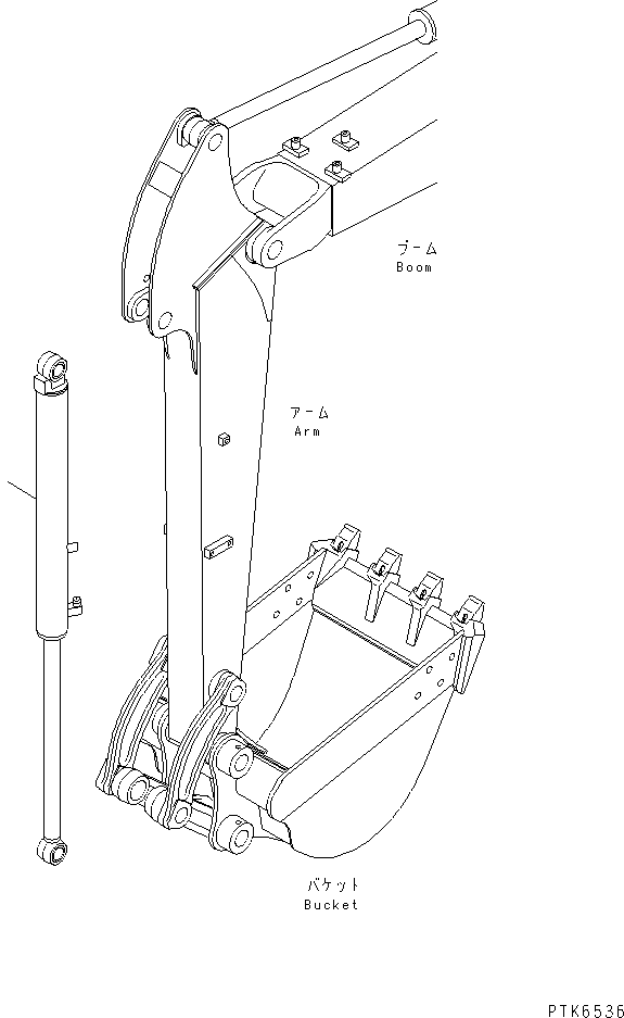 Komatsu parts book diagram for PC50MR-2 S/N 5001-UP (For High Altitude): BUCKET CYLINDER