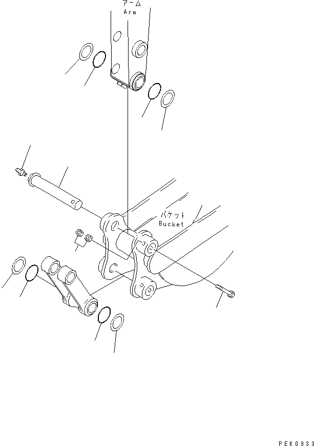 Komatsu parts book diagram for PC50MR-2 S/N 5001-UP (For High Altitude): BUCKET PIN