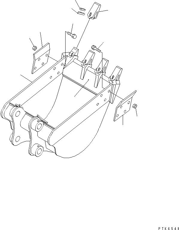 Komatsu parts book diagram for PC50MR-2 S/N 5001-UP (For High Altitude): BUCKET ? 0.16M3 (0.14M3) 650MM WIDTH (VERTICAL PIN TYPE)