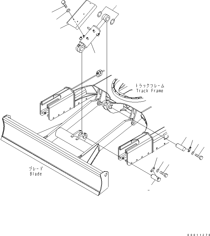 Komatsu parts book diagram for PC50MR-2 S/N 5001-UP (For High Altitude): BLADE LIFT CYLINDER AND COVER