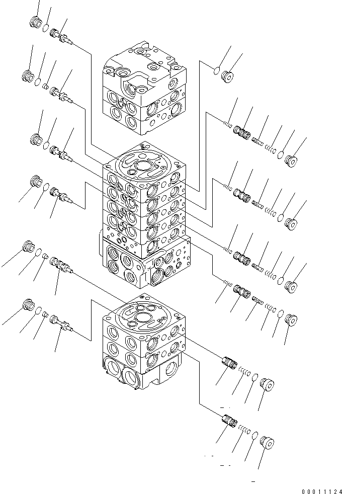 Komatsu parts book diagram for PC50MR-2 S/N 5001-UP (For High Altitude): MAIN VALVE (9-VALVE) (11/22)