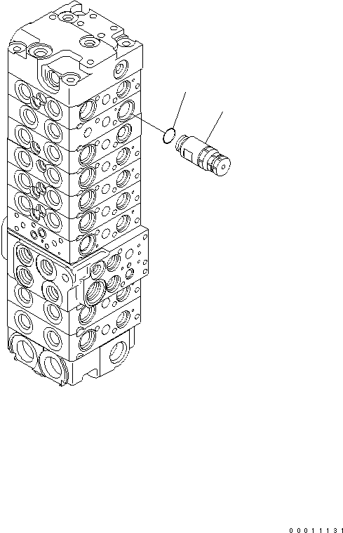 Komatsu parts book diagram for PC50MR-2 S/N 5001-UP (For High Altitude): MAIN VALVE (9-VALVE) (18/22)
