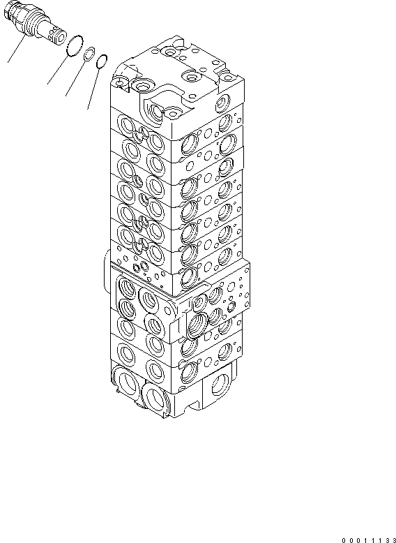 Komatsu parts book diagram for PC50MR-2 S/N 5001-UP (For High Altitude): MAIN VALVE (9-VALVE) (20/22)