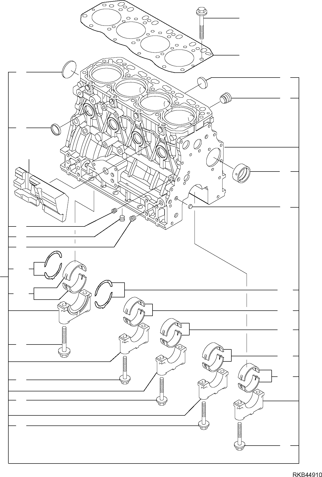 Komatsu parts book diagram for PC50MR-2 S/N F00103 AND UP: CYLINDER BLOCK