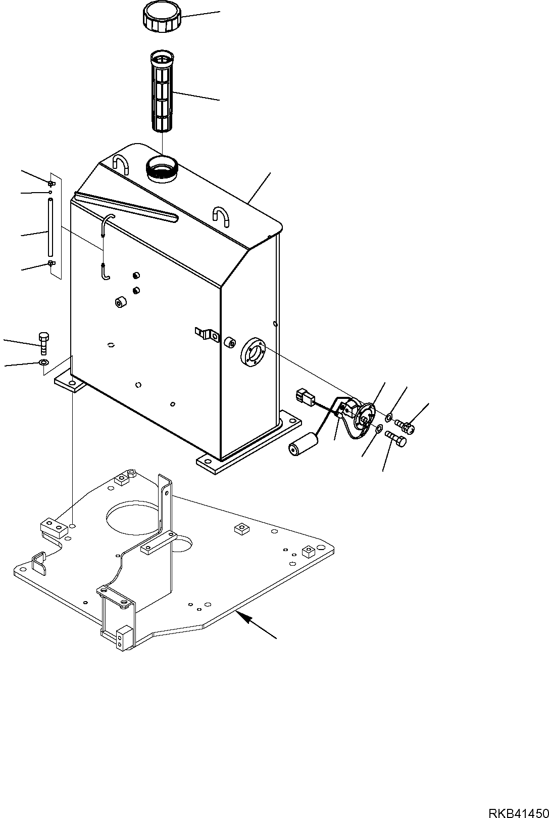 Komatsu parts book diagram for PC50MR-2 S/N F00103 AND UP: FUEL TANK