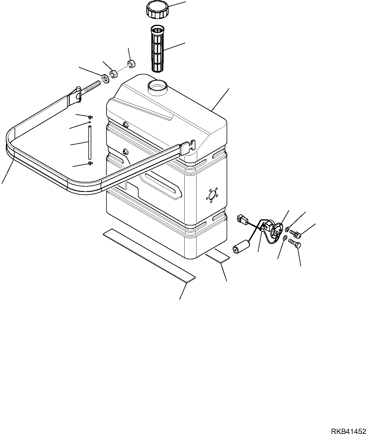 Komatsu parts book diagram for PC50MR-2 S/N F00103 AND UP: FUEL TANK