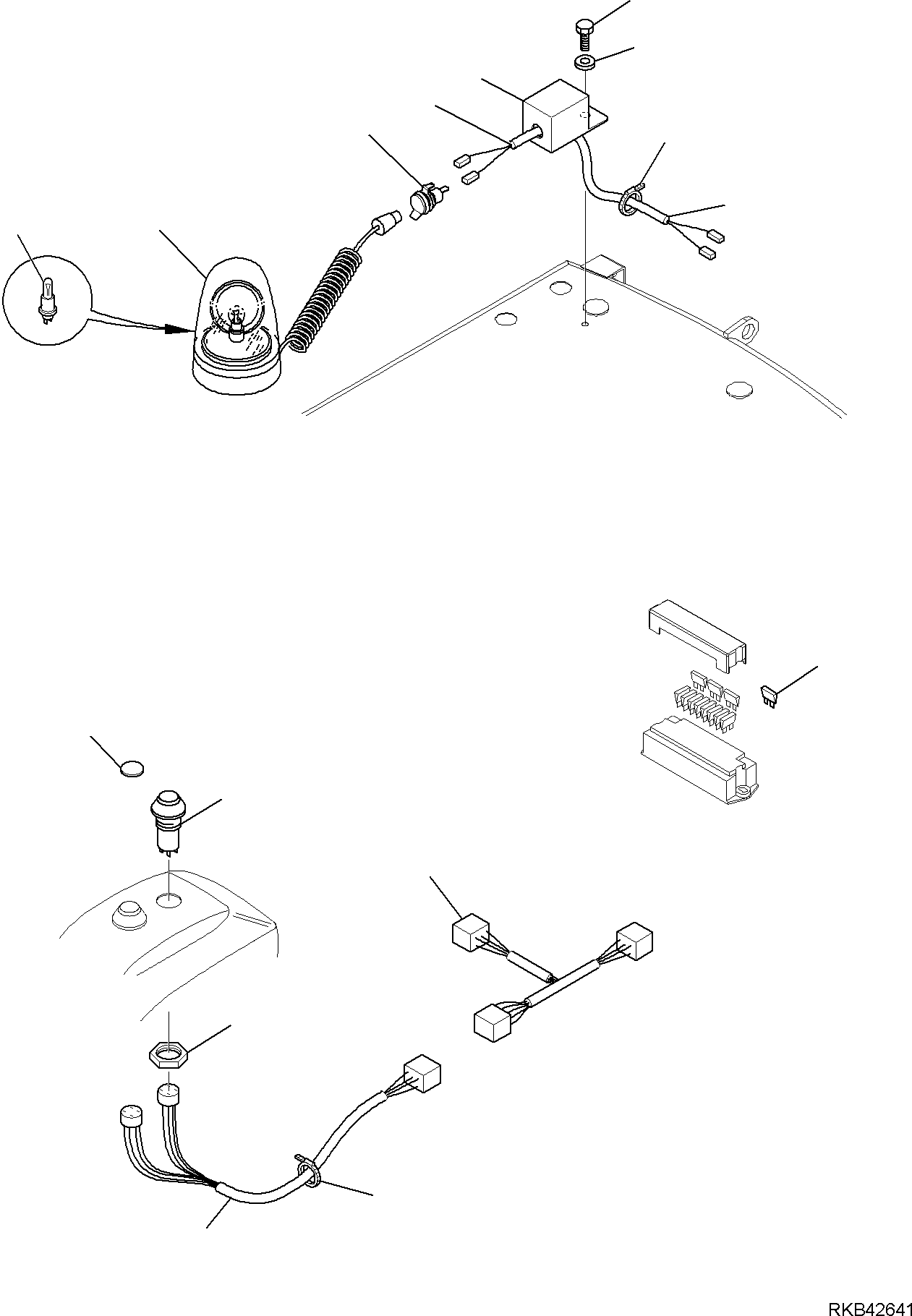 Komatsu parts book diagram for PC50MR-2 S/N F00103 AND UP: ROTARY BEAM (CAB)
