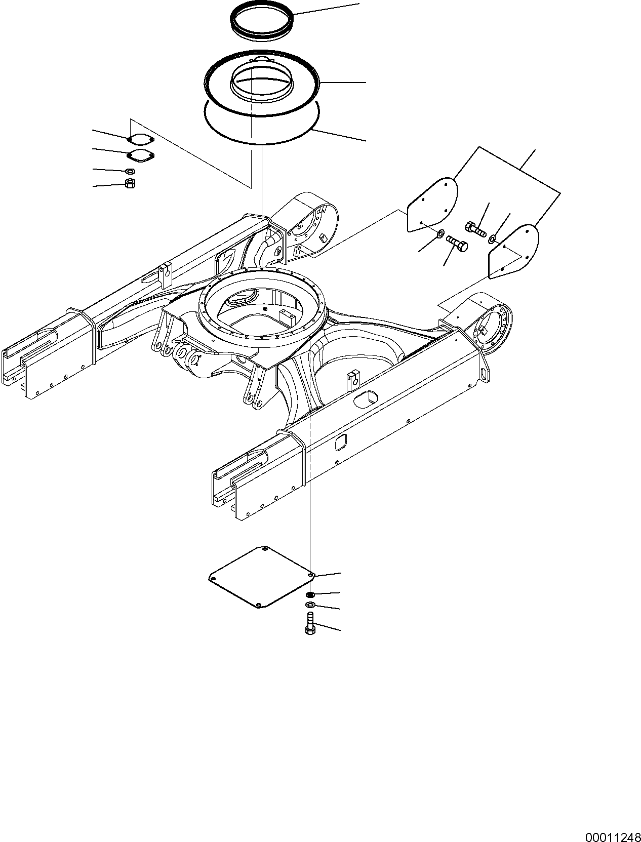 Komatsu parts book diagram for PC50MR-2 S/N F00103 AND UP: TRACK FRAME COVER