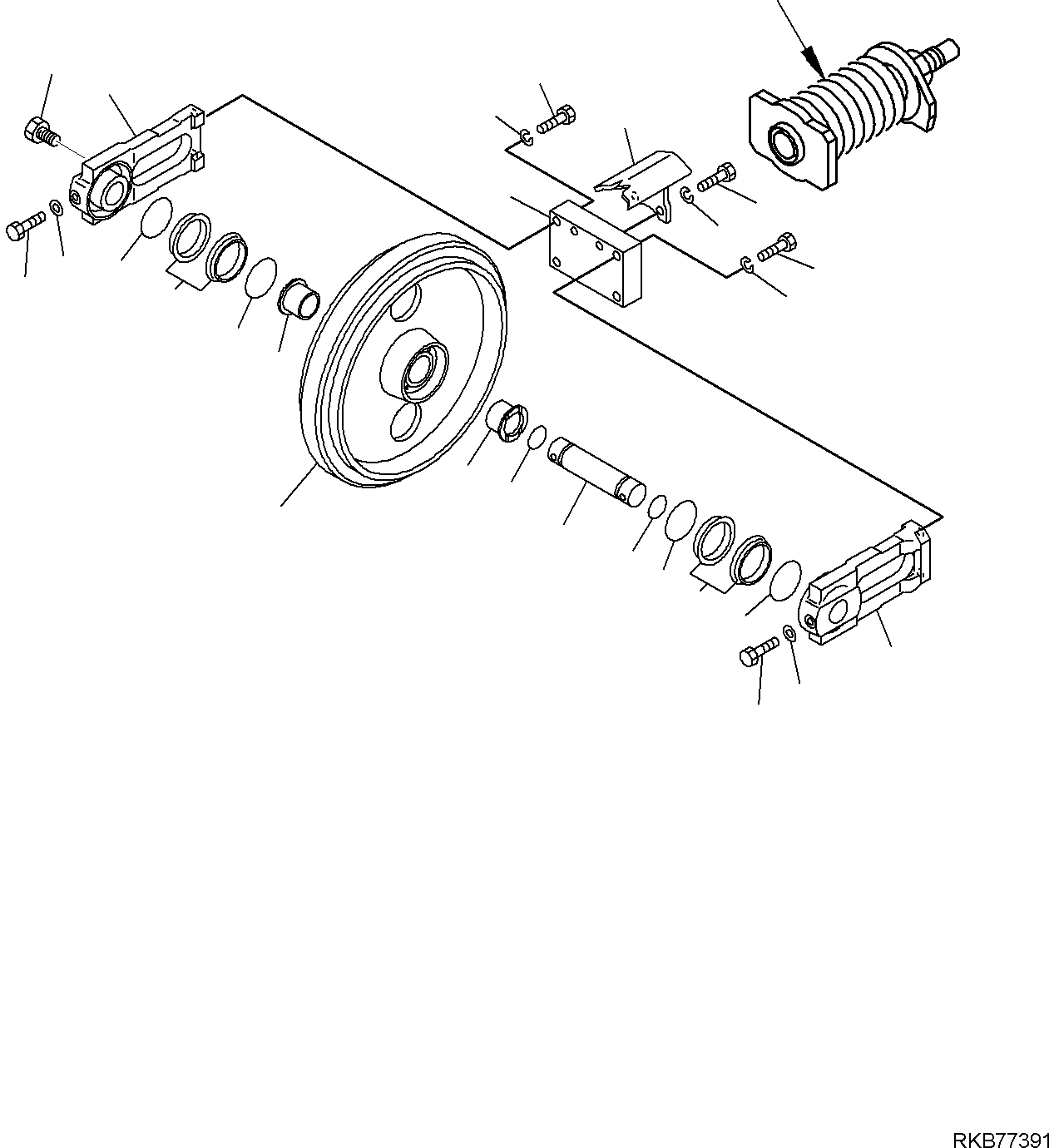 Komatsu parts book diagram for PC50MR-2 S/N F00103 AND UP: IDLER