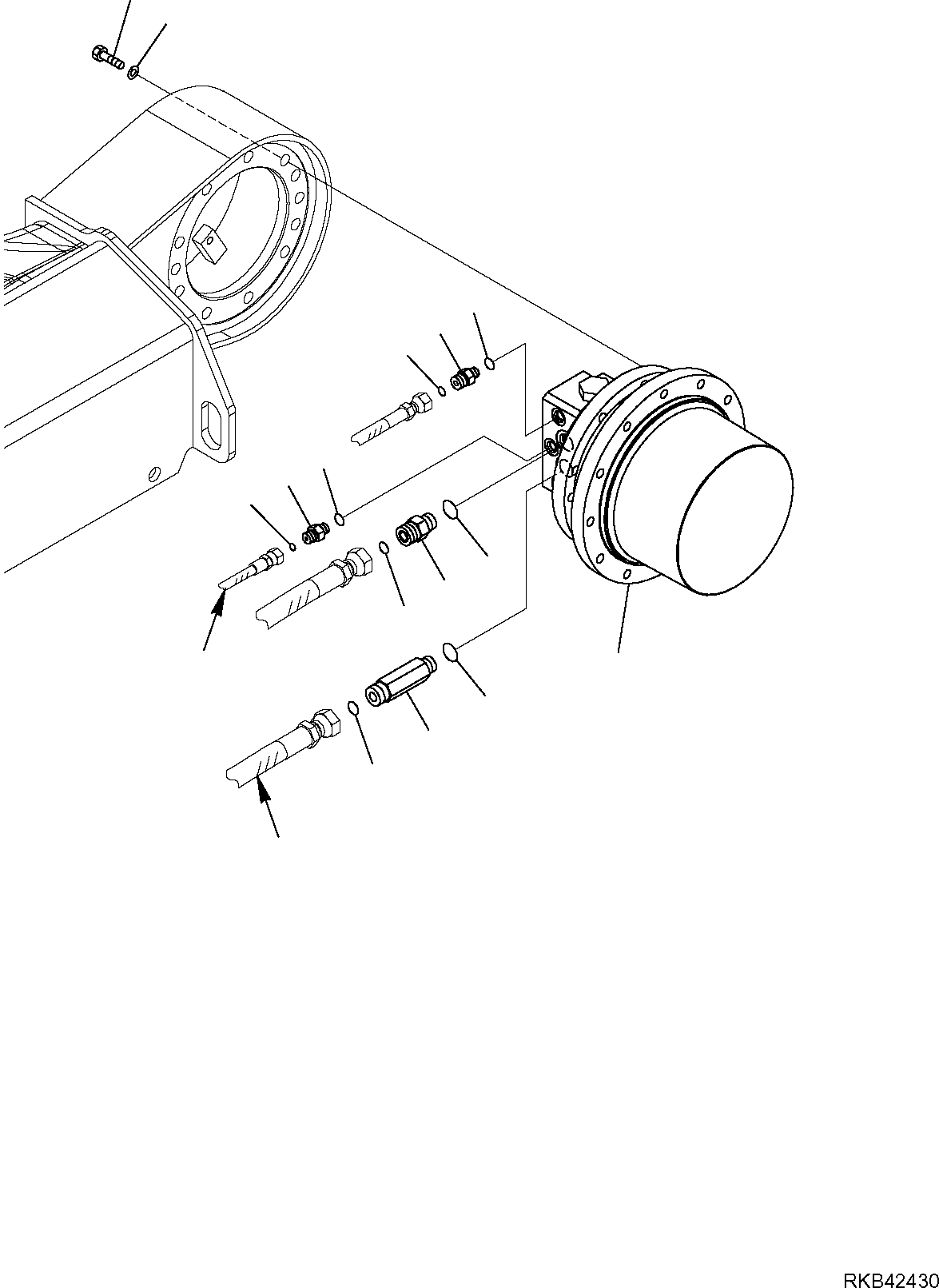 Komatsu parts book diagram for PC50MR-2 S/N F00103 AND UP: TRAVEL MOTOR (MOUNTING PARTS)