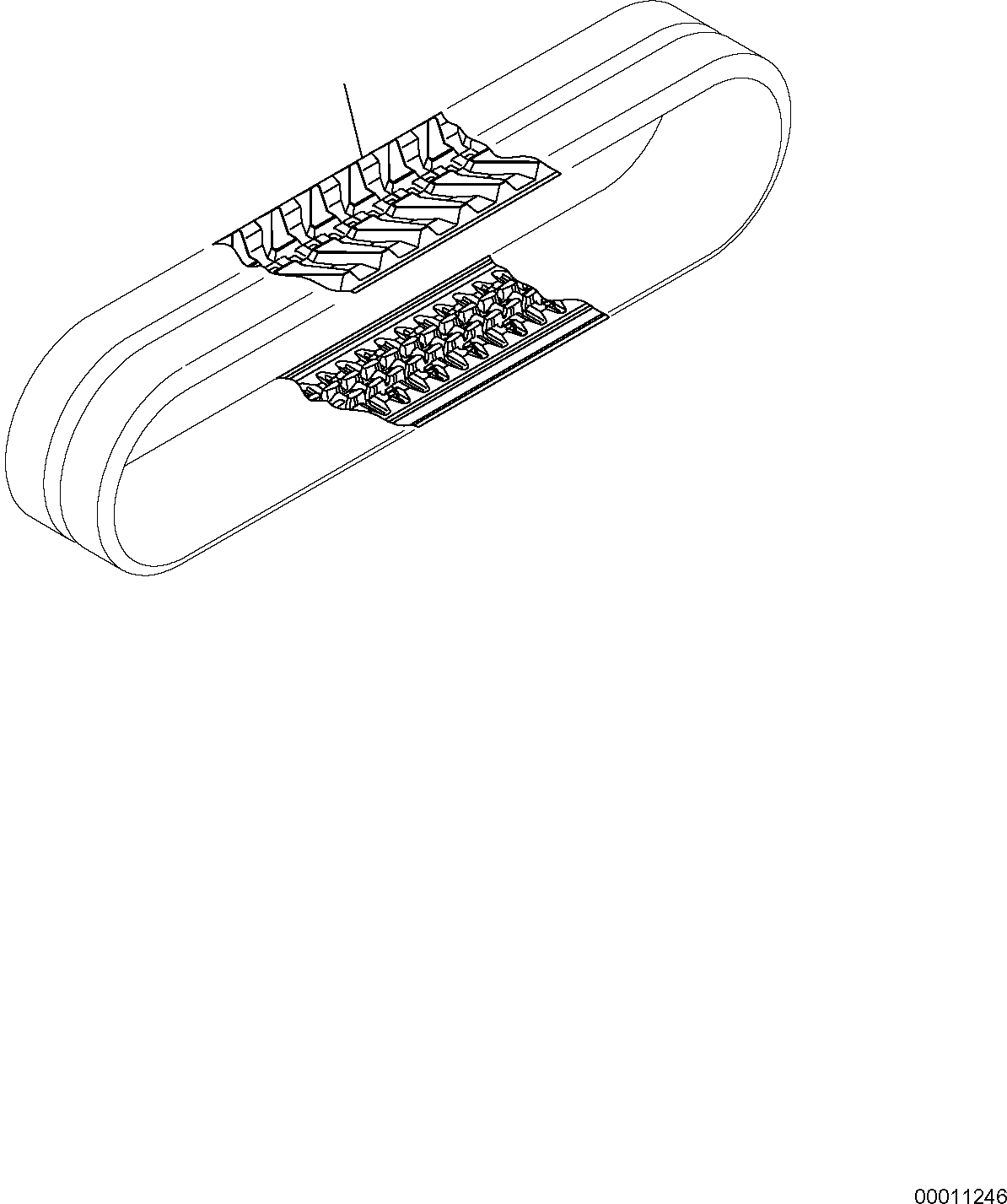 Komatsu parts book diagram for PC50MR-2 S/N F00103 AND UP: RUBBER SHOE
