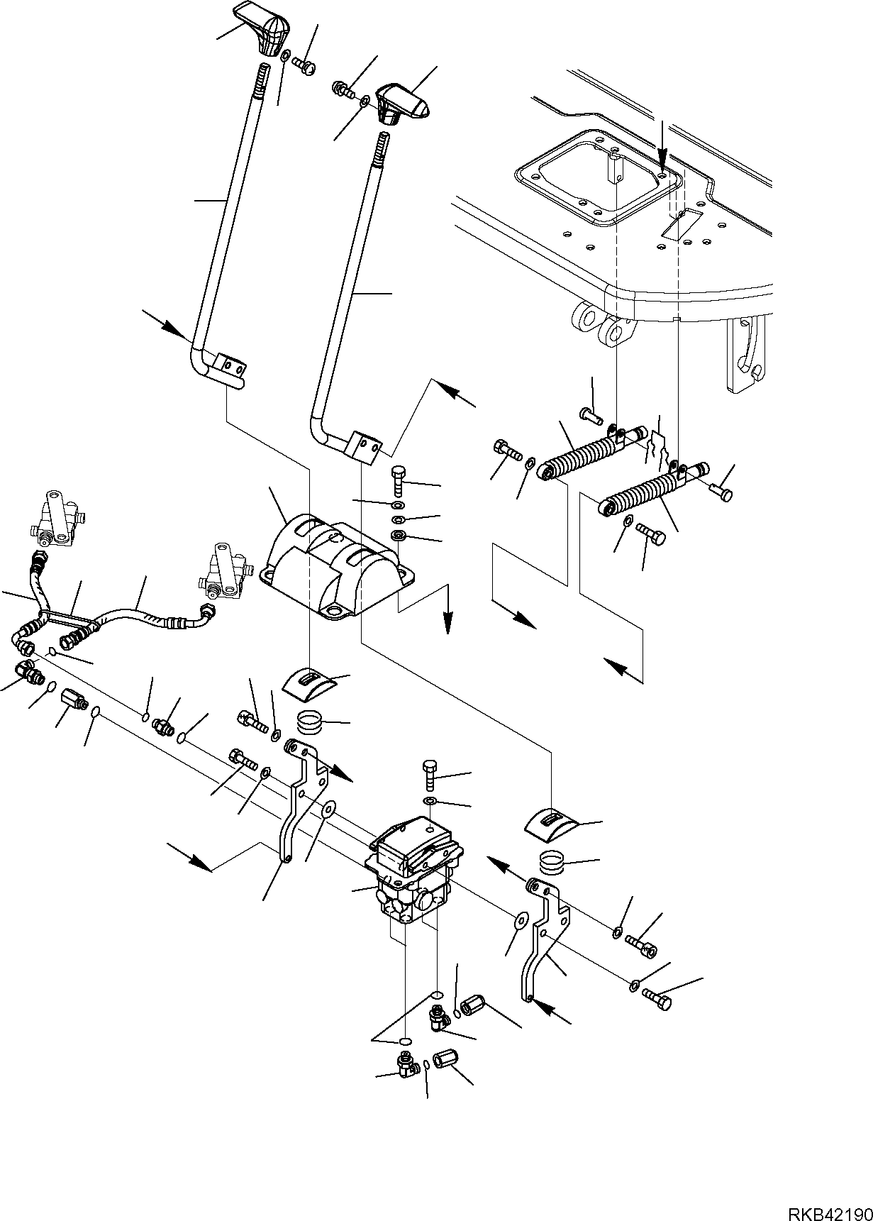 Komatsu parts book diagram for PC50MR-2 S/N F00103 AND UP: TRAVEL CONTROL LEVER (CANOPY)