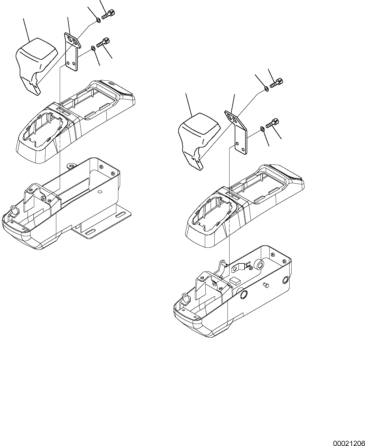 Komatsu parts book diagram for PC50MR-2 S/N F00103 AND UP: ARM REST