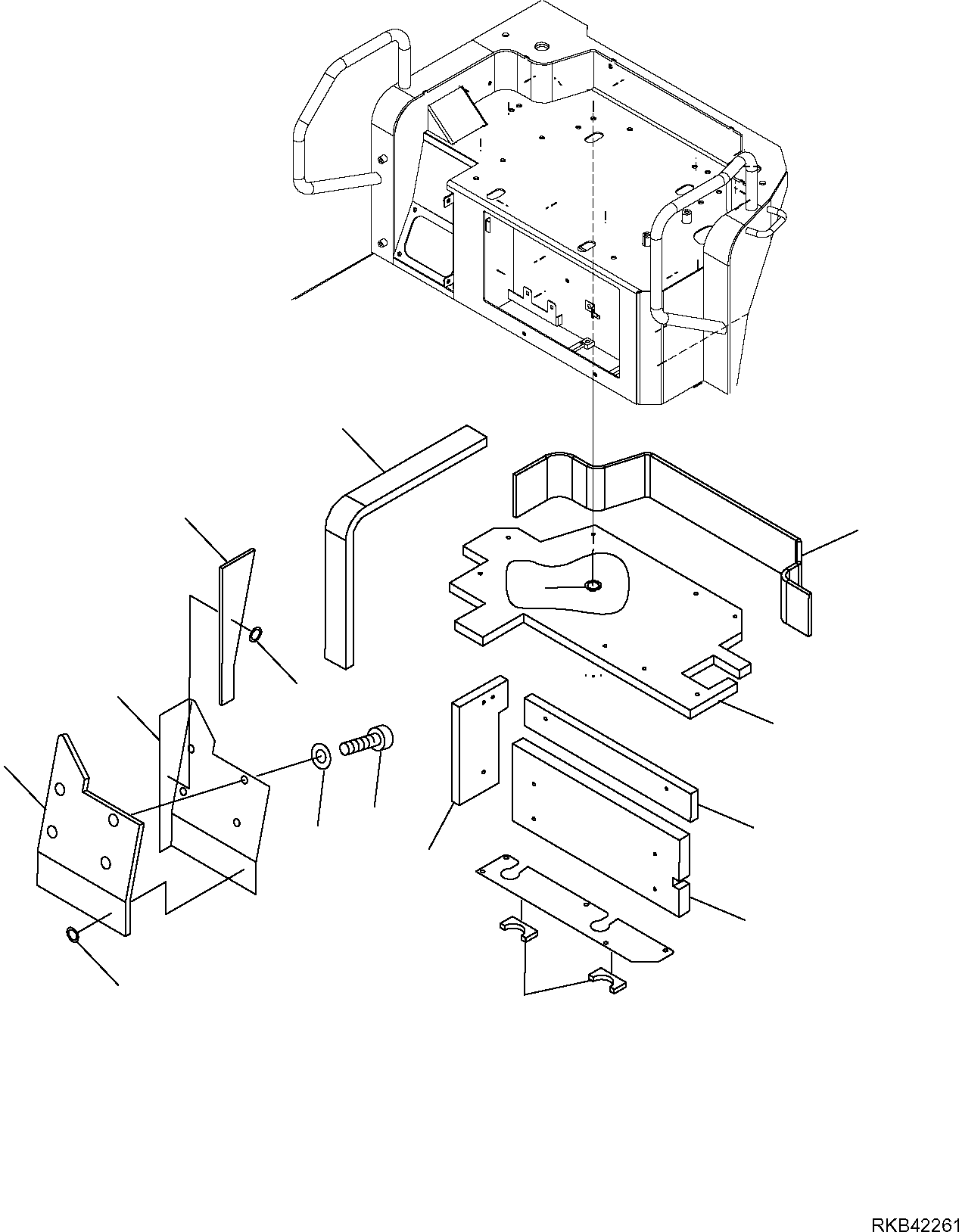 Komatsu parts book diagram for PC50MR-2 S/N F00103 AND UP: SOUND-PROOFING (CANOPY)