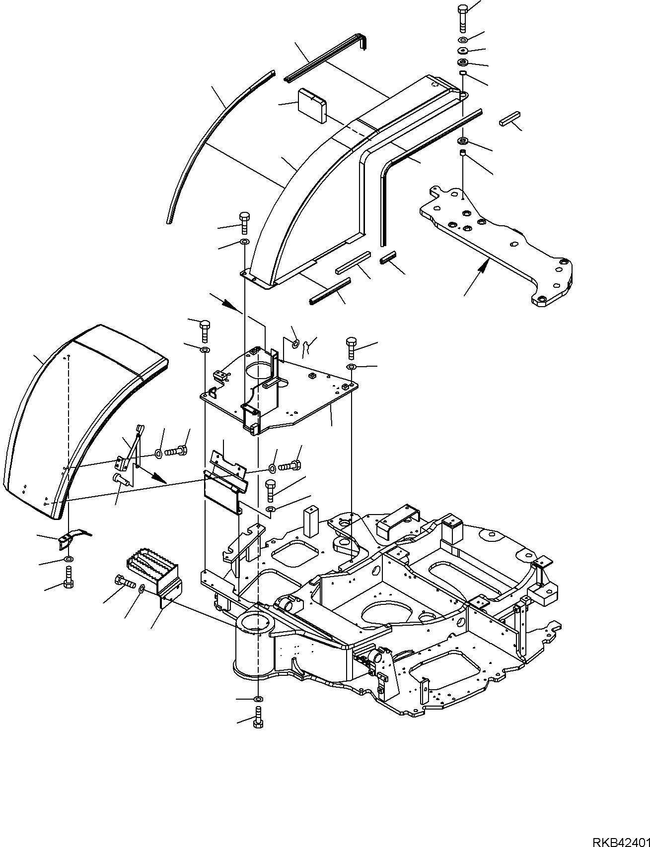 Komatsu parts book diagram for PC50MR-2 S/N F00103 AND UP: BATTERY HOOD (CANOPY)