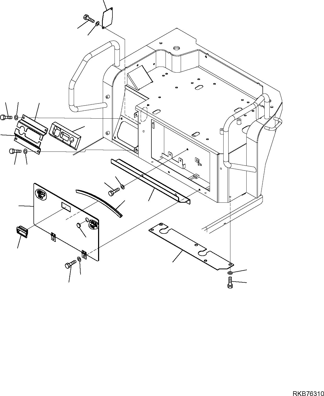 Komatsu parts book diagram for PC50MR-2 S/N F00103 AND UP: COVERS (CAB) (1/3)