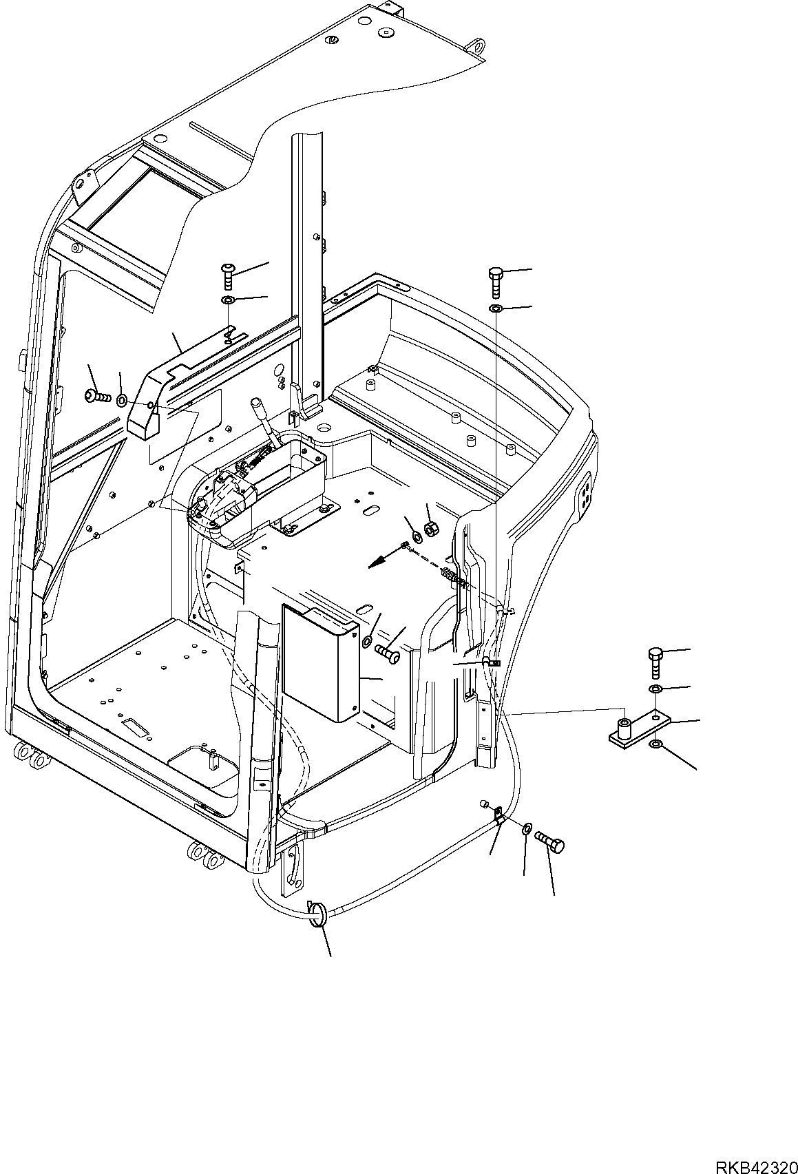 Komatsu parts book diagram for PC50MR-2 S/N F00103 AND UP: COVERS (CAB) (2/3)