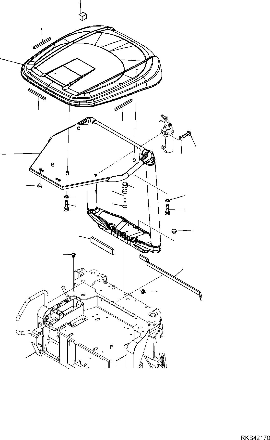 Komatsu parts book diagram for PC50MR-2 S/N F00103 AND UP: CANOPY