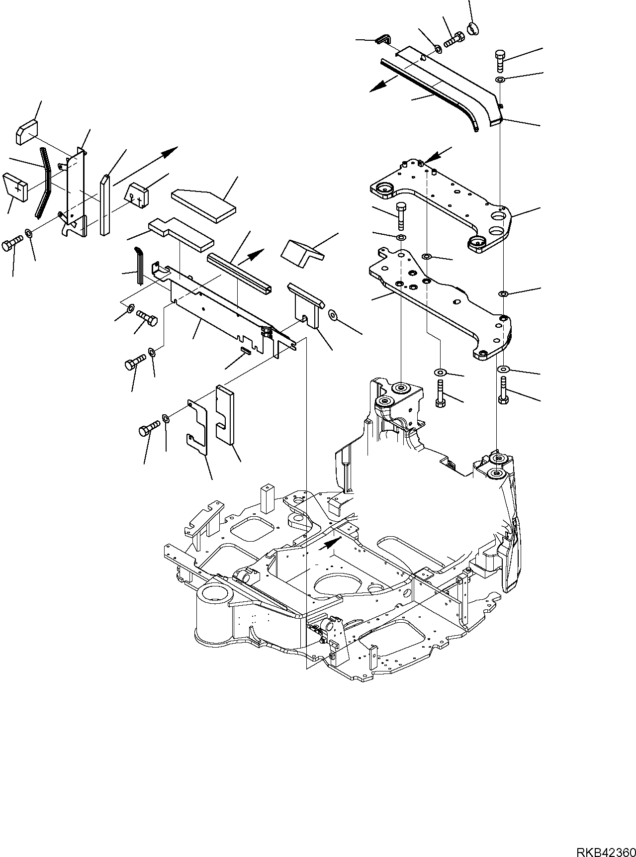 Komatsu parts book diagram for PC50MR-2 S/N F00103 AND UP: CAB (FIXING) (1/2)