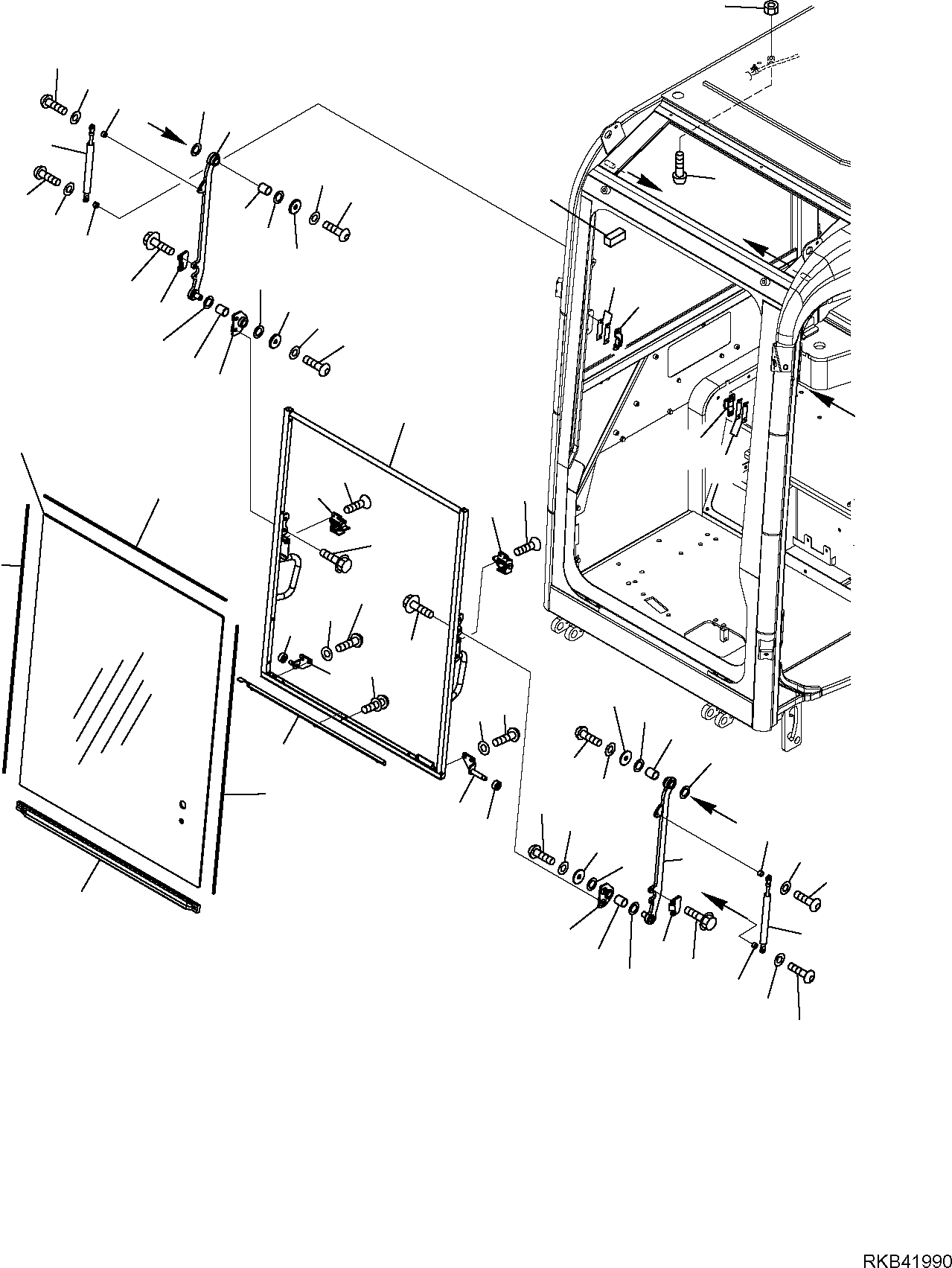 Komatsu parts book diagram for PC50MR-2 S/N F00103 AND UP: CAB (2/8)