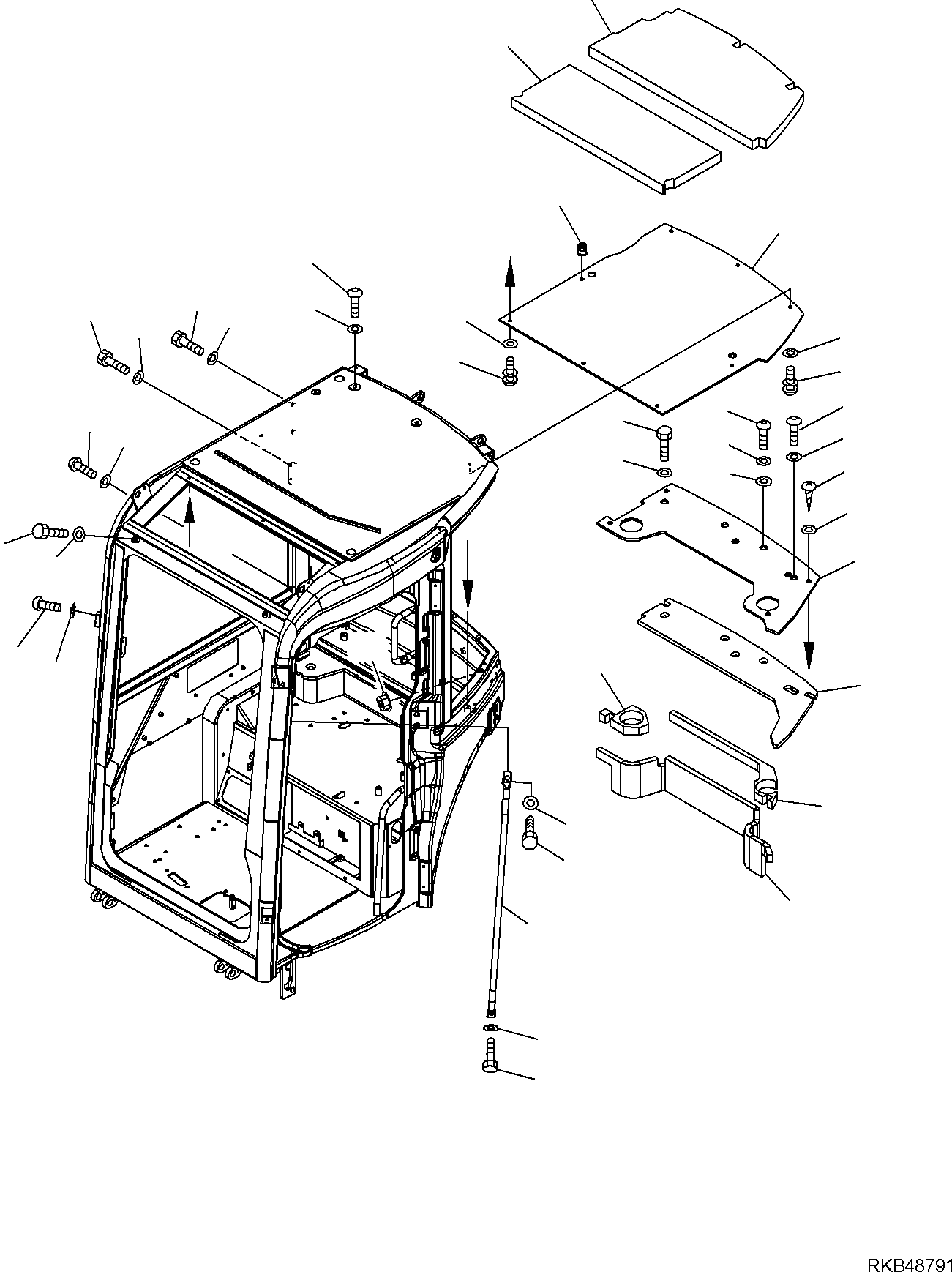 Komatsu parts book diagram for PC50MR-2 S/N F00103 AND UP: CAB (8/8)