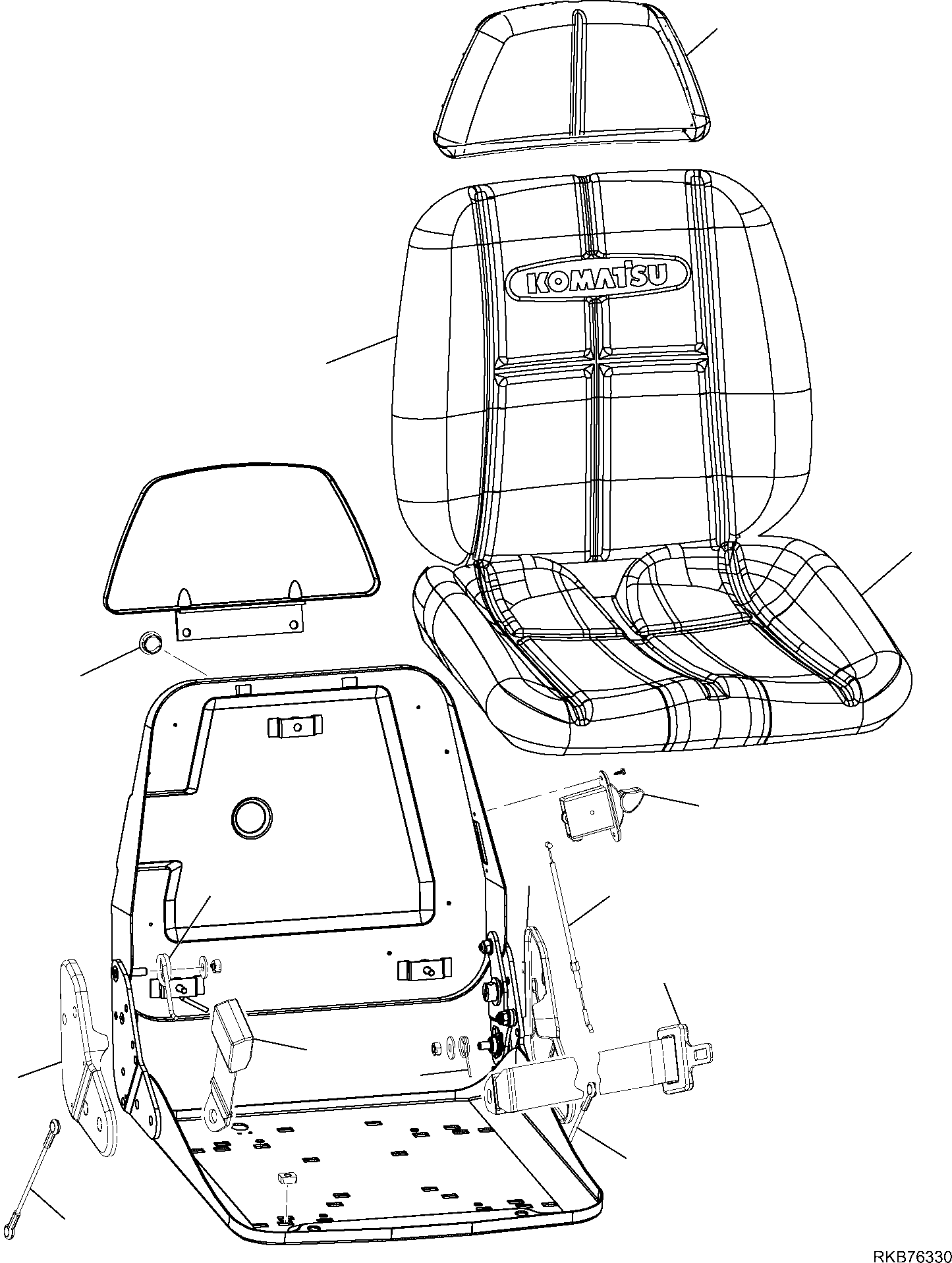 Komatsu parts book diagram for PC50MR-2 S/N F00103 AND UP: OPERATOR'S SEAT (DELUXE) (CANOPY) (2/3)
