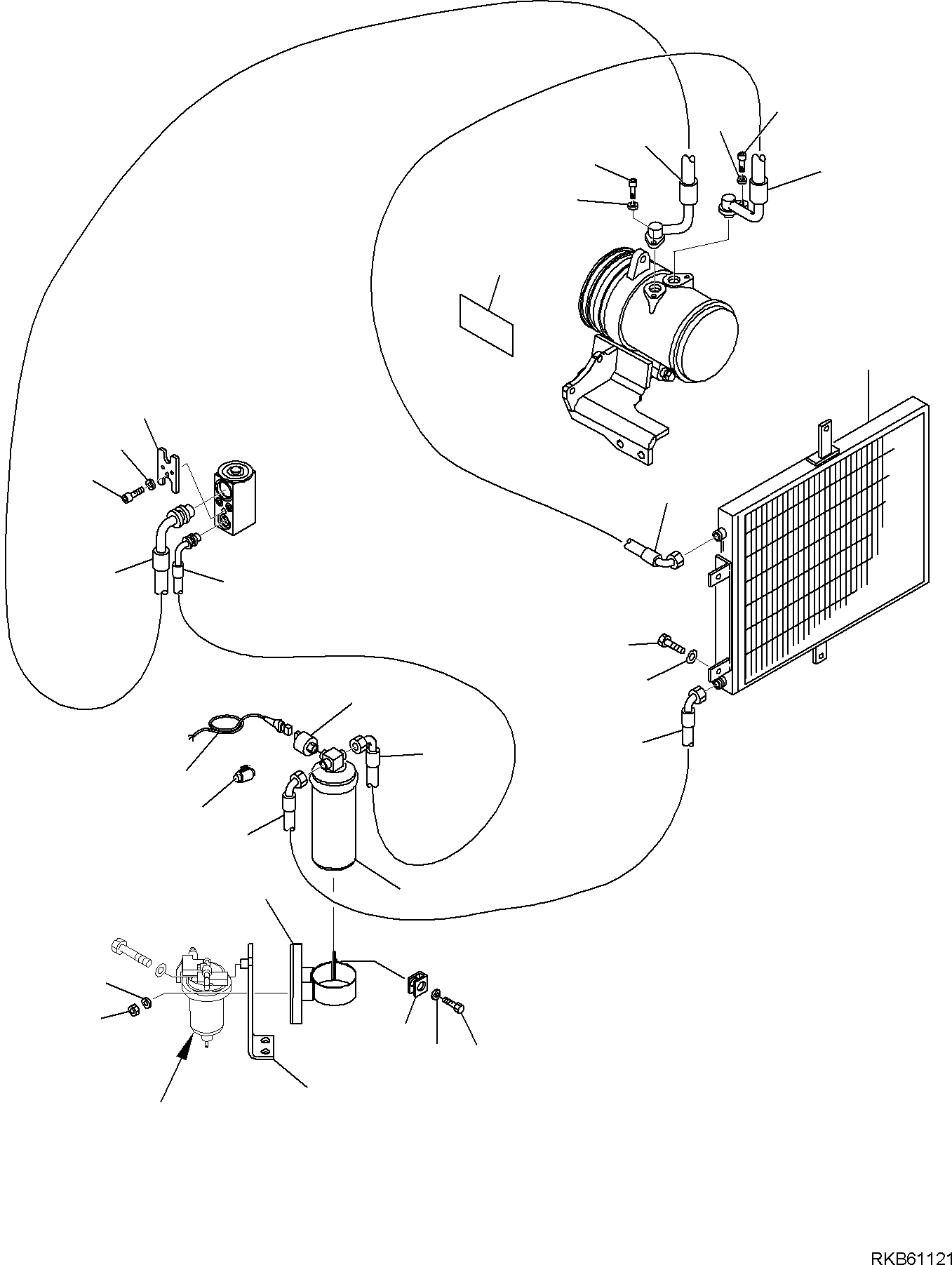 Komatsu parts book diagram for PC50MR-2 S/N F00103 AND UP: AIR CONDITIONING SYSTEM (4/5)
