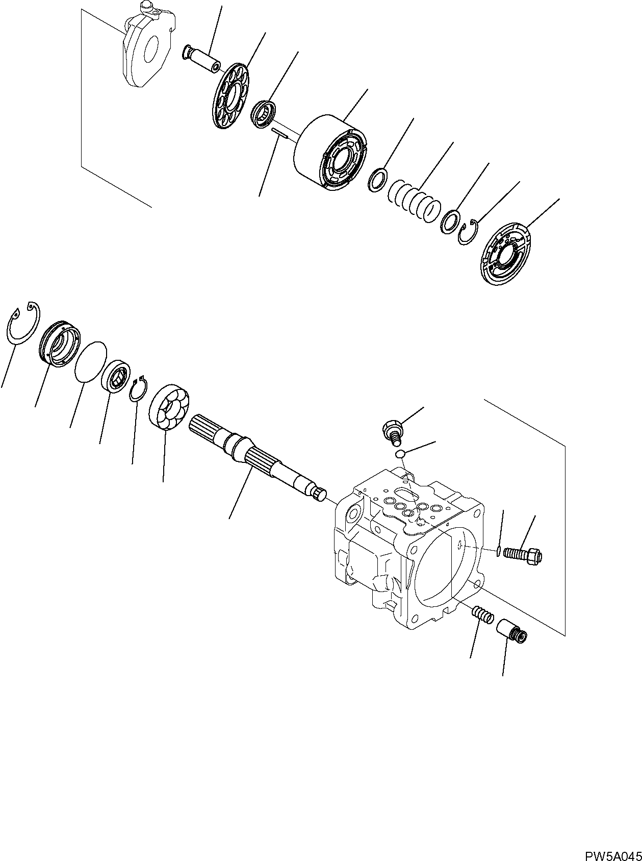 Komatsu parts book diagram for PC50MR-2 S/N F00103 AND UP: HYDRAULIC PUMP (2/4)