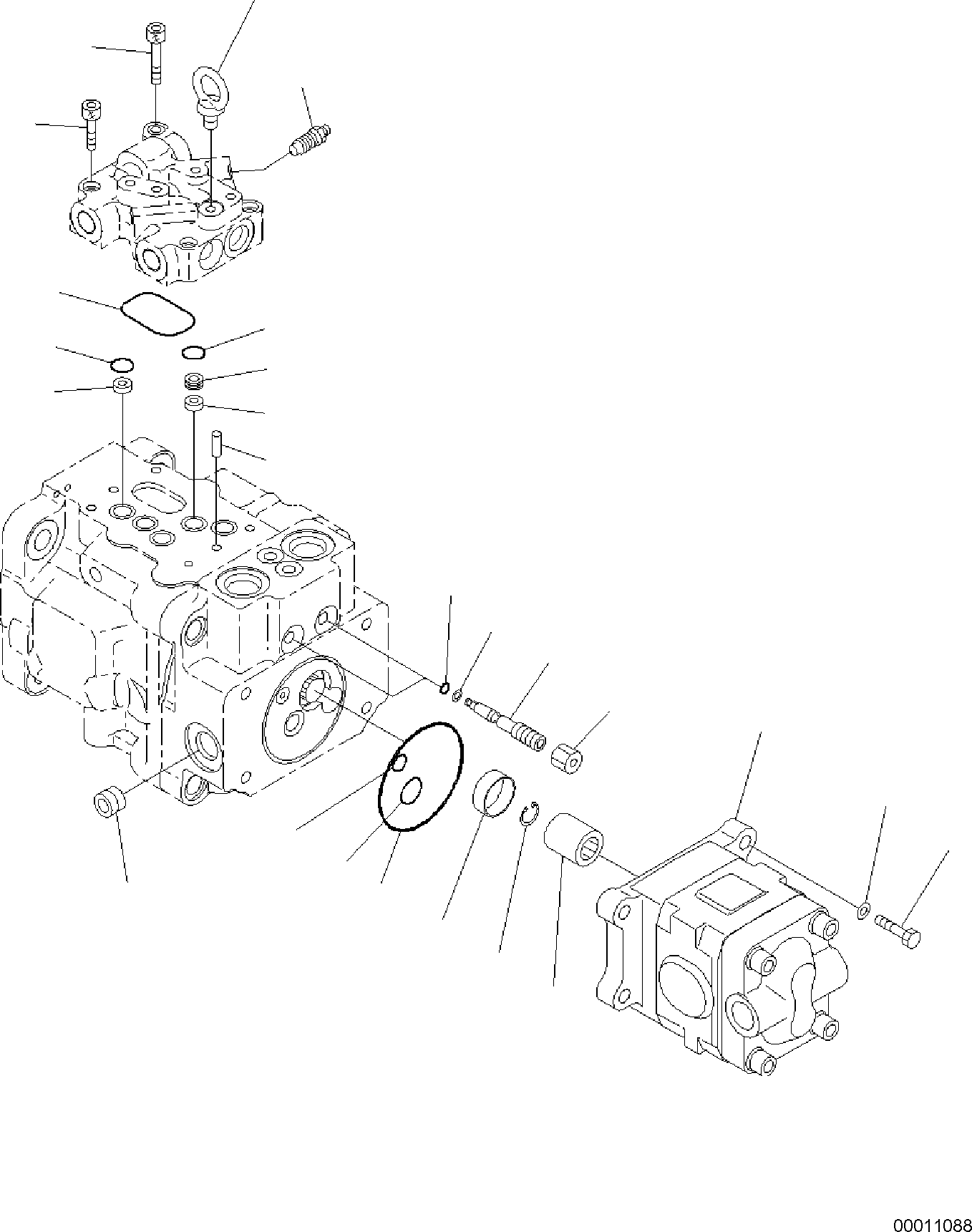 Komatsu parts book diagram for PC50MR-2 S/N F00103 AND UP: HYDRAULIC PUMP (4/4)