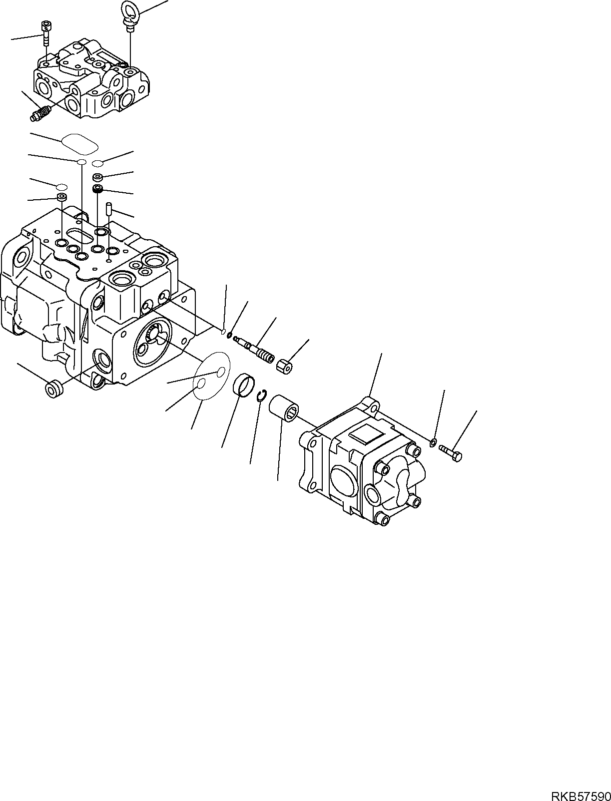 Komatsu parts book diagram for PC50MR-2 S/N F00103 AND UP: HYDRAULIC PUMP (FOR AIR CONDITIONING) (5/5)
