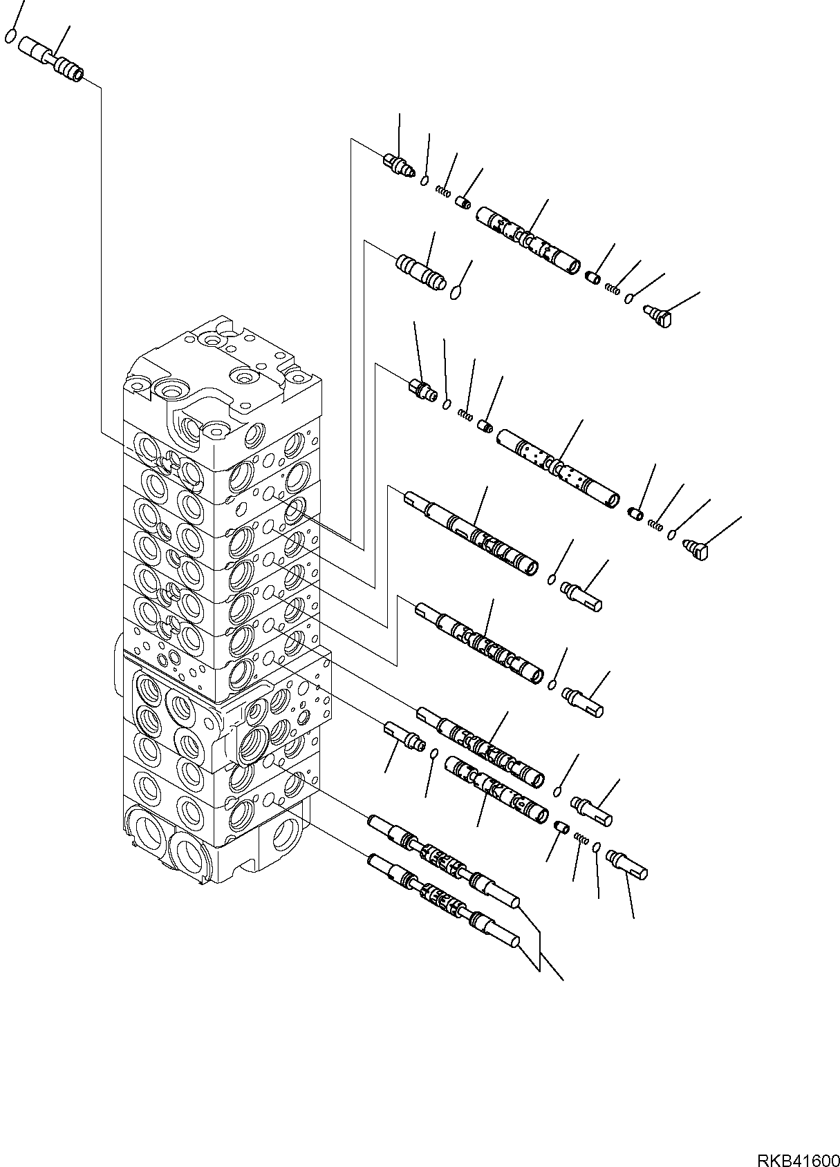 Komatsu parts book diagram for PC50MR-2 S/N F00103 AND UP: CONTROL VALVE (3/22)