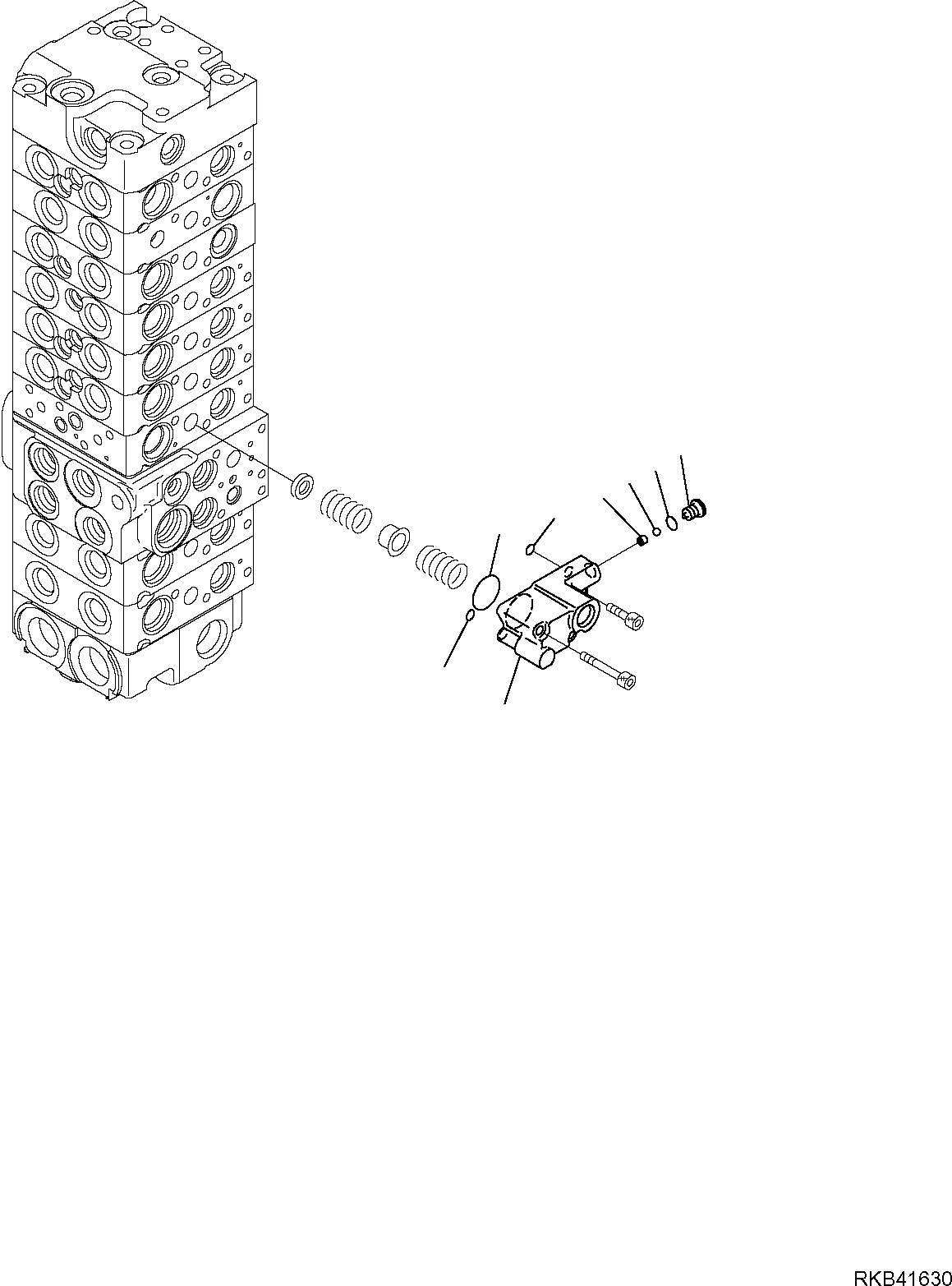 Komatsu parts book diagram for PC50MR-2 S/N F00103 AND UP: CONTROL VALVE (6/22)