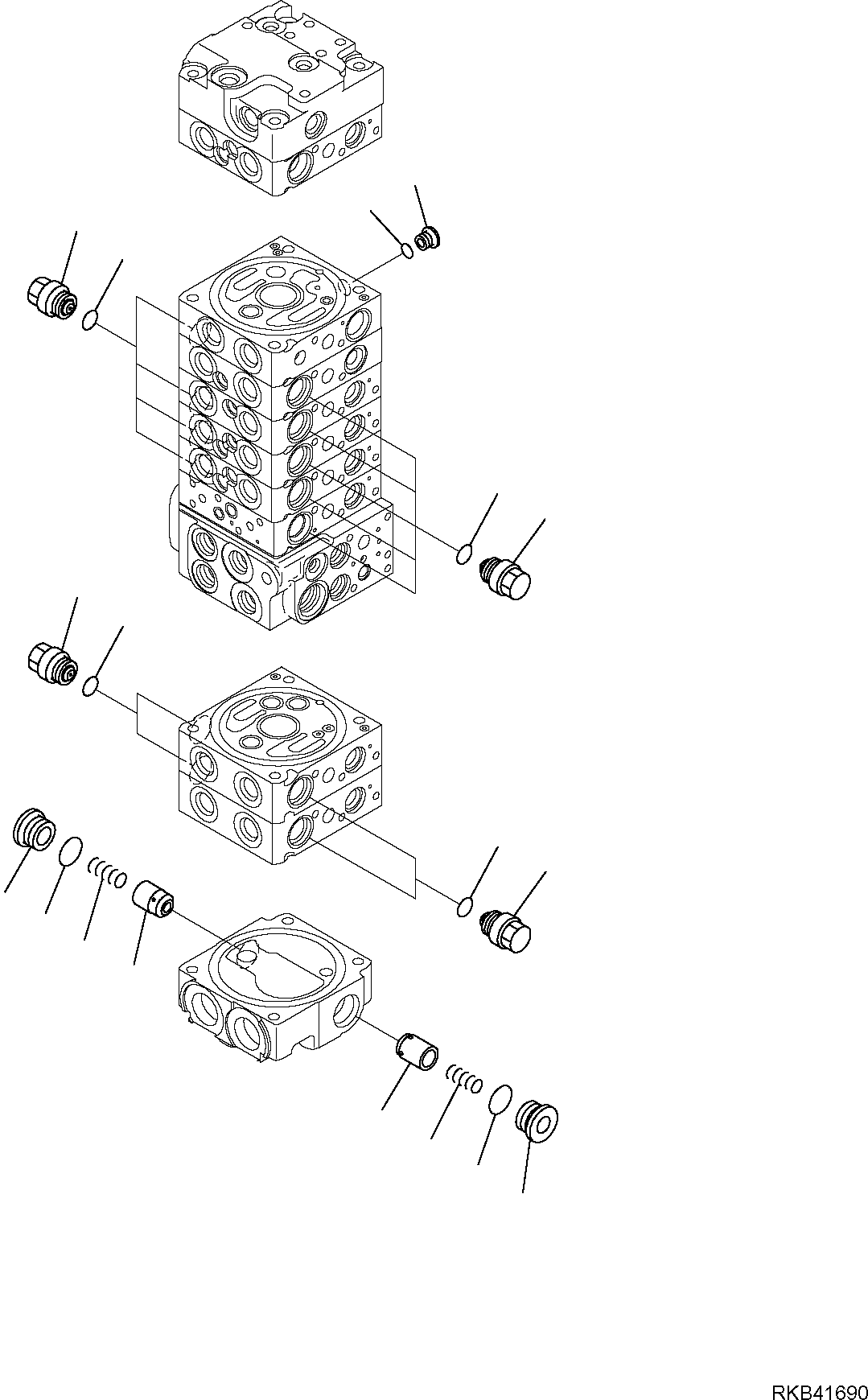 Komatsu parts book diagram for PC50MR-2 S/N F00103 AND UP: CONTROL VALVE (12/22)
