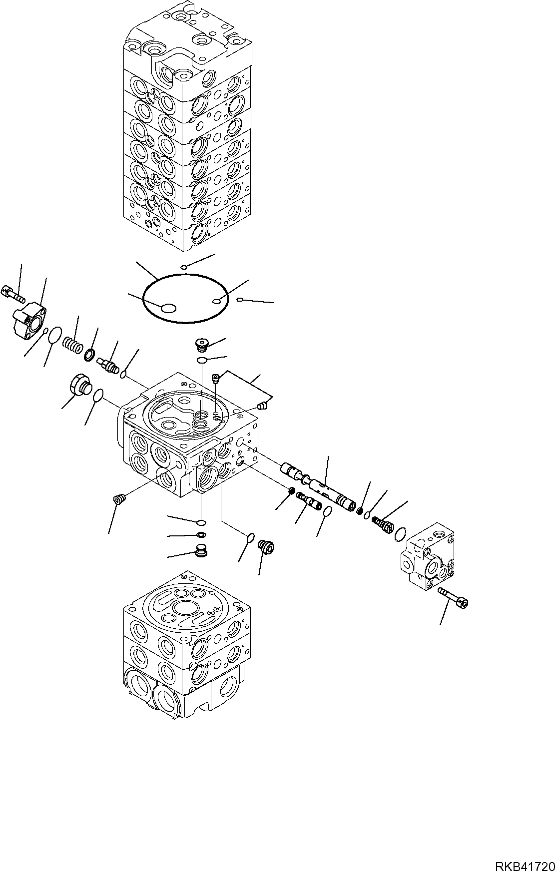 Komatsu parts book diagram for PC50MR-2 S/N F00103 AND UP: CONTROL VALVE (14/22)