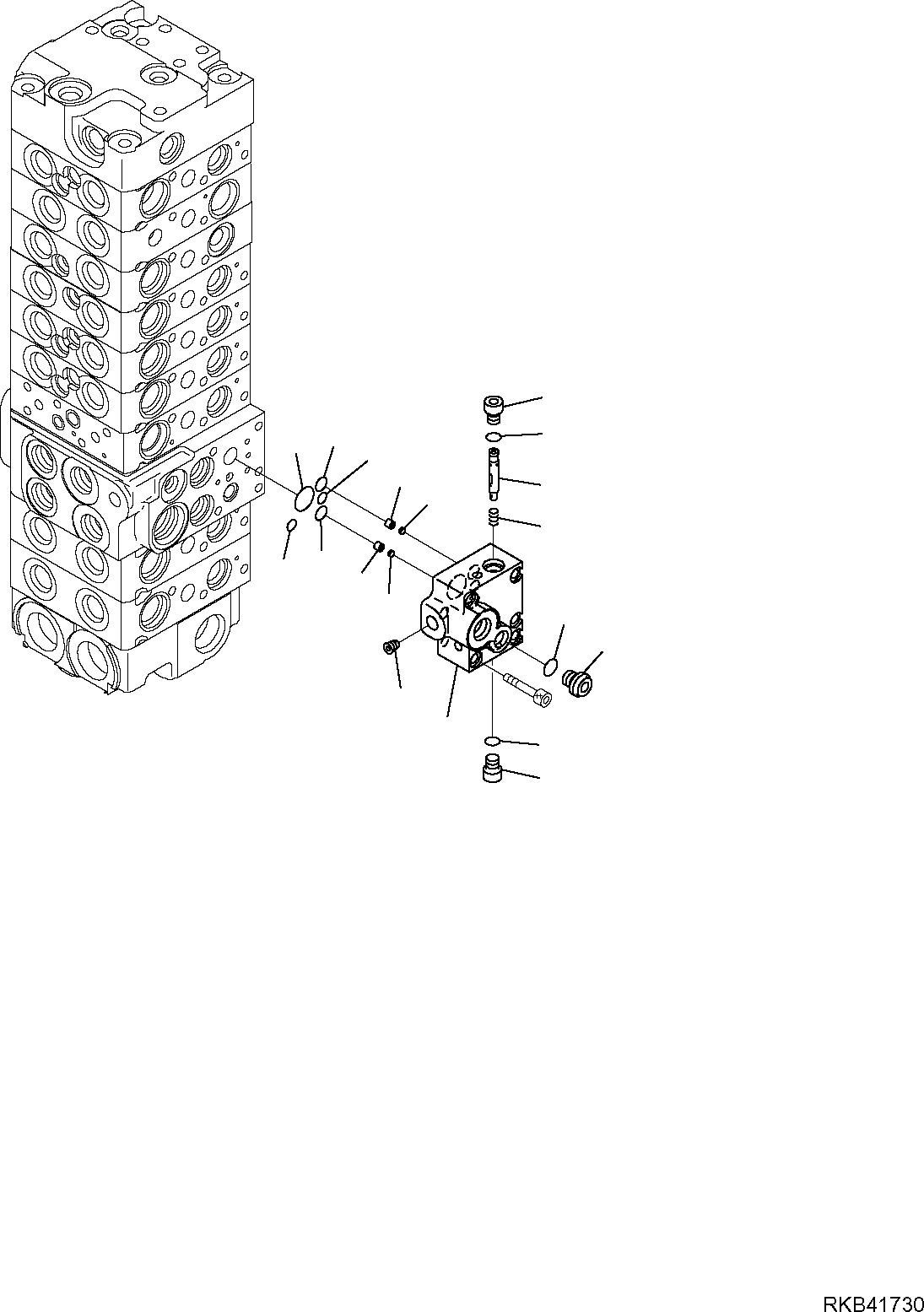 Komatsu parts book diagram for PC50MR-2 S/N F00103 AND UP: CONTROL VALVE (15/22)